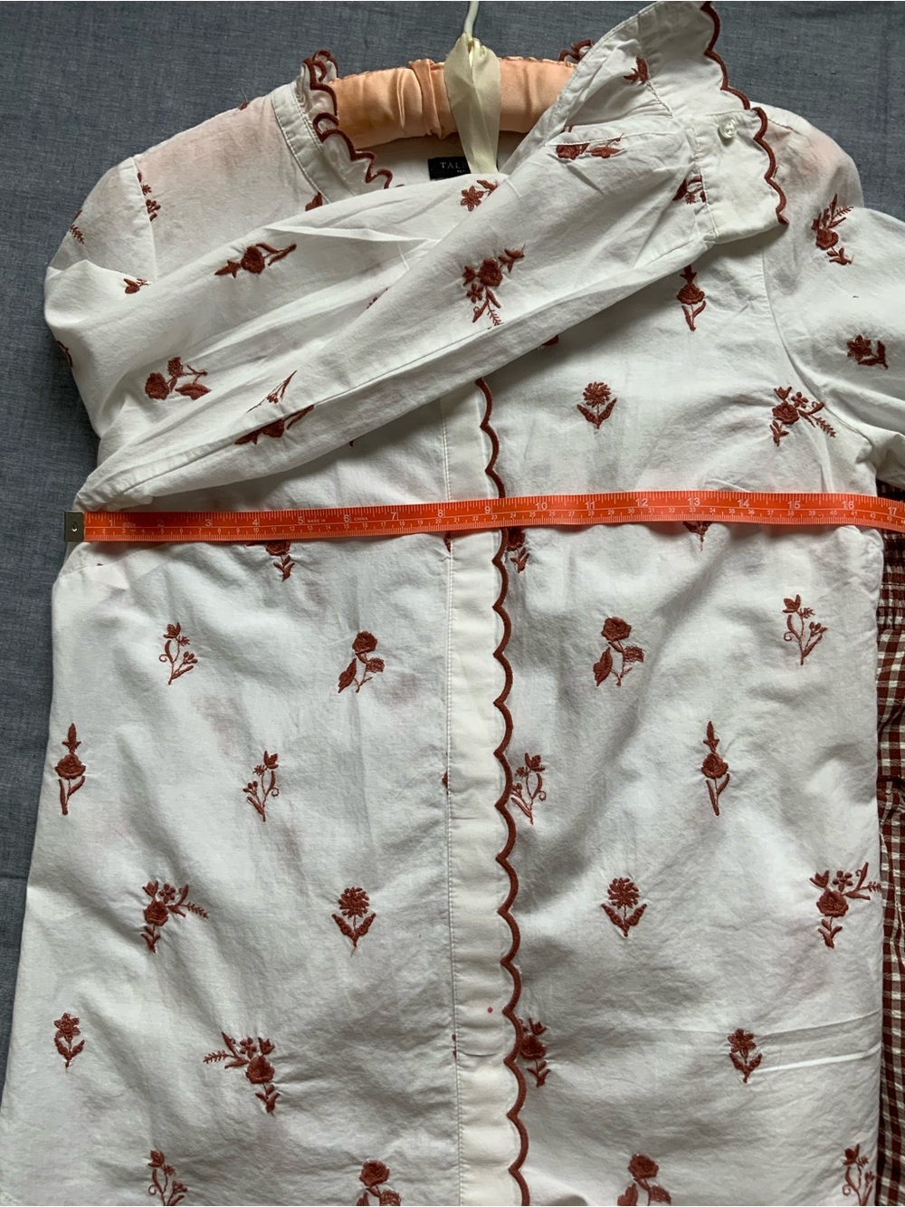 Talbots Floral Embroidered Ruffle-Trim Blouse - Picture 10 of 12